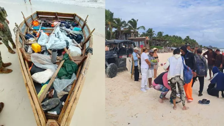 Arriban embarcación hechiza a Tulum con 12 cubanos a bordo.jpg