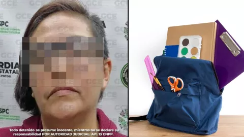 Mujer roba útiles escolares