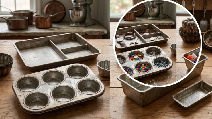 Los moldes para hornear viejos pueden tener una segunda vida como organizadores