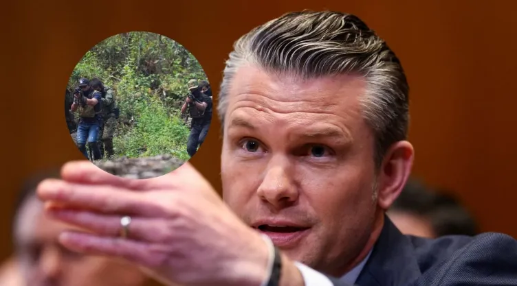 Pete Hegseth y hombres armados en México.