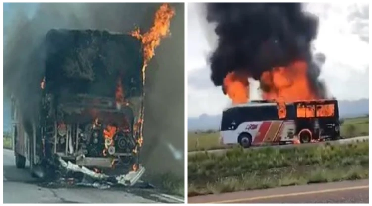 Autobús de pasajeros se incendia en vía corta a Parral, Chihuahua; esto se sabe