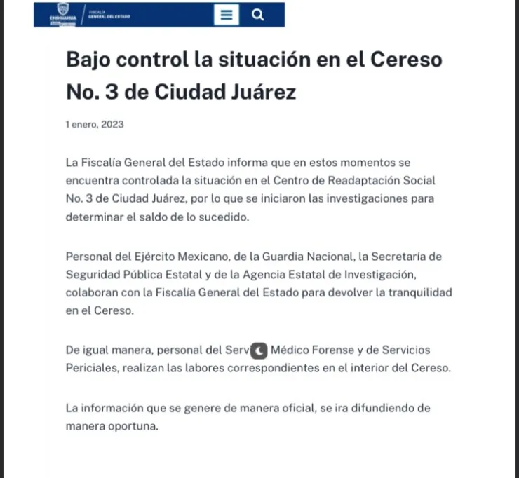motin en penal de ciudad juarez cereso