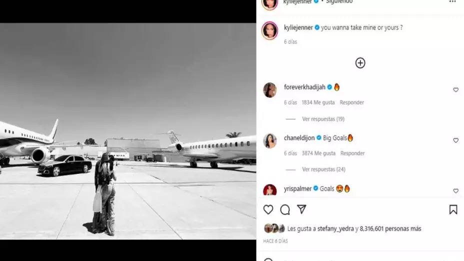 Kylie Jenner, avión privado.-