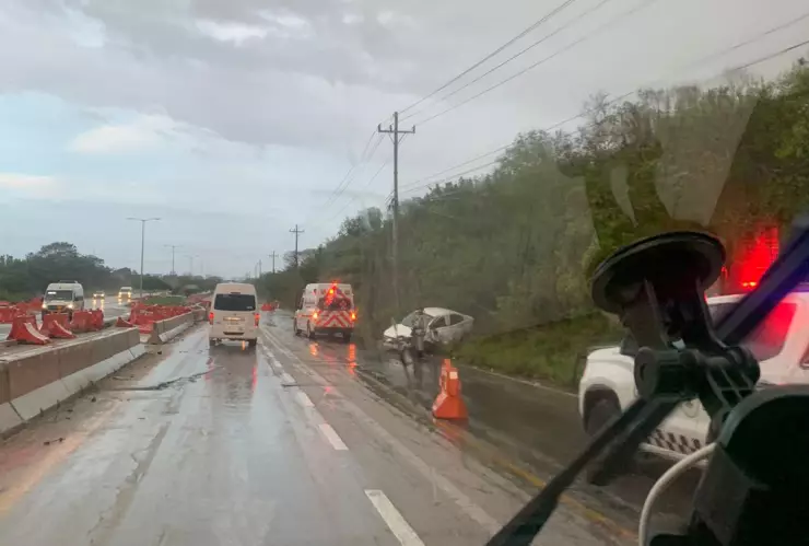 Se registró un accidente en el kM 265 de la carretera Cancún - Playa del Carmen