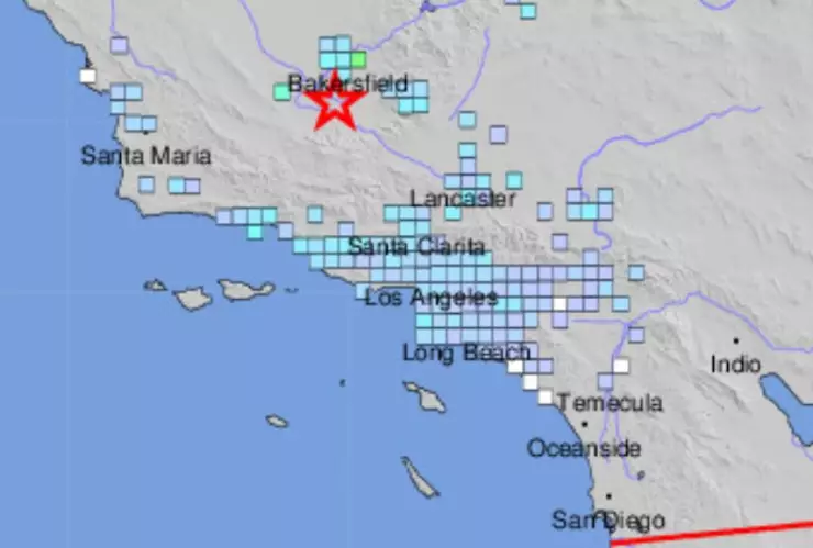 Sismo en Bakersfield California