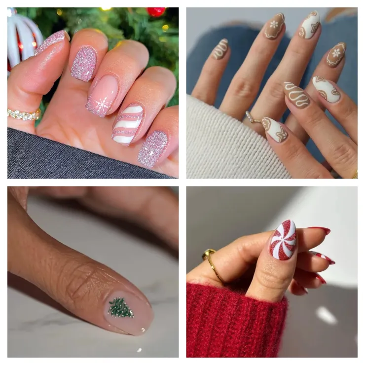 Checa estos diseños de uñas para Navidad
