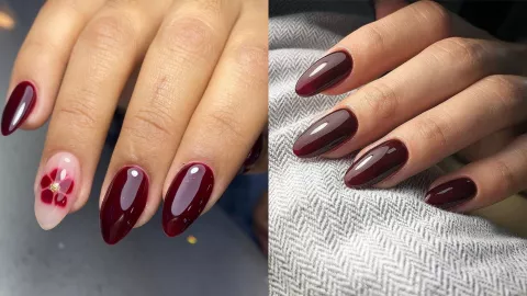 uñas color vino para mujeres de 40 a 50 años