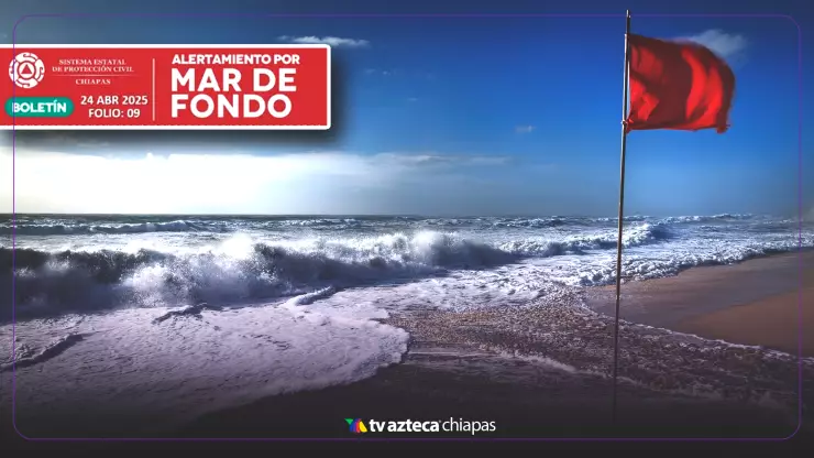 Mar de Fondo en Chiapas con olas de hasta 2 metros hoy 24 de abril de 2025