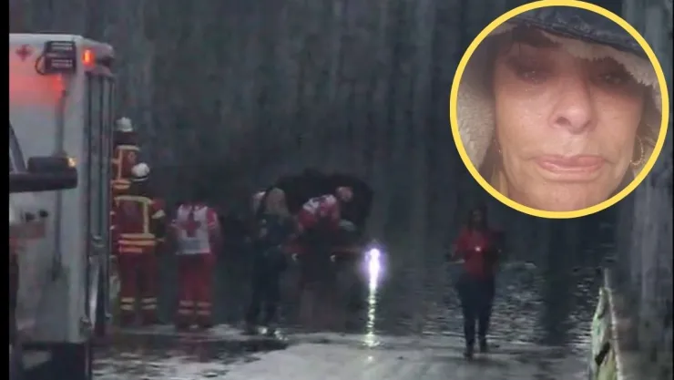 Actriz de telenovelas queda atrapada en plena inundación