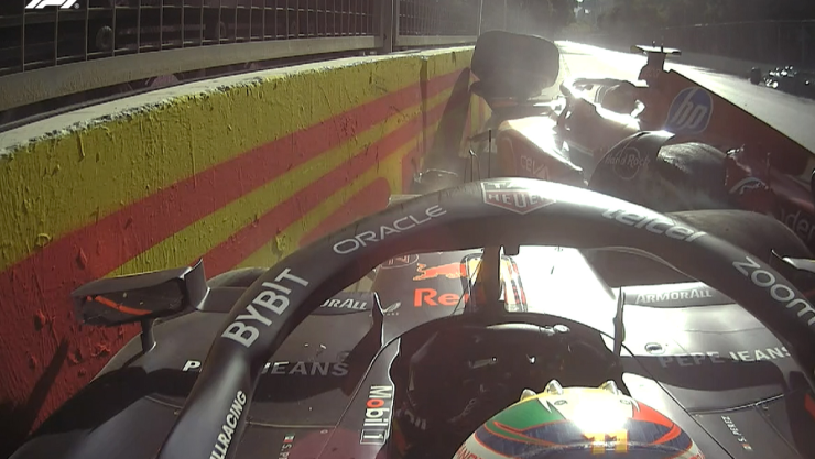 Choque de Checo Pérez en Azerbaiyán