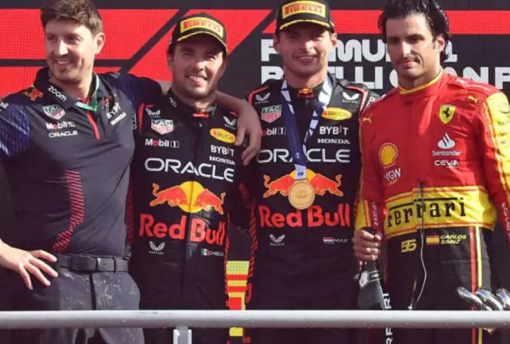 GP de Italia 2023: Checo Pérez sube al podio en segundo; Verstappen rompe récord