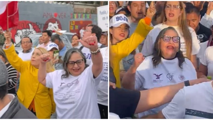 Norma Piña llega al plantón de trabajadores del Poder Judicial en la Cámara de Diputados