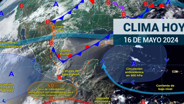 Pronostican lluvias intensas y un clima caluroso en México este 16 de mayo
