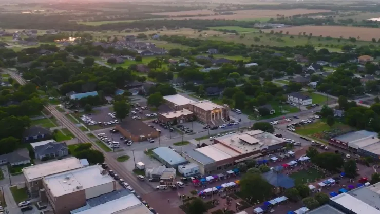 Vista aérea de Celina, ciudad en Texas.