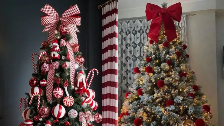 Para Navidad 2025, los moños destacan por materiales versátiles: satén, terciopelo, arpillera y cintas rígidas.