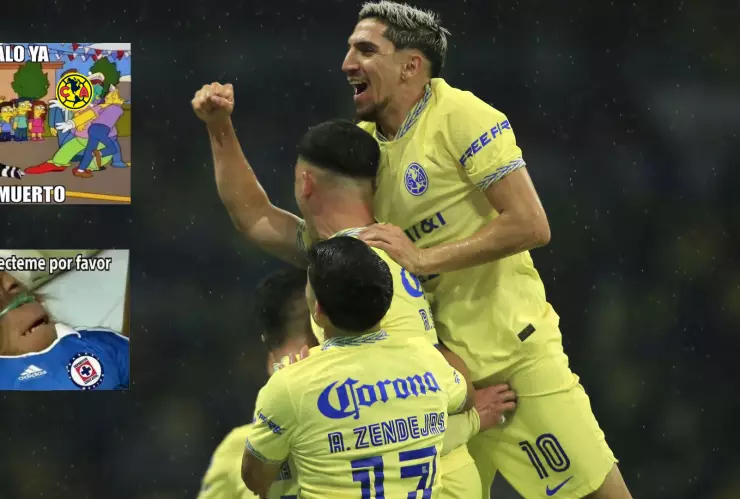 Jugadores del América celebrando un gol