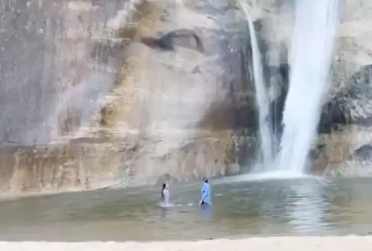 Niños se salvan por segundos de caída de rocas en cascada de Utah