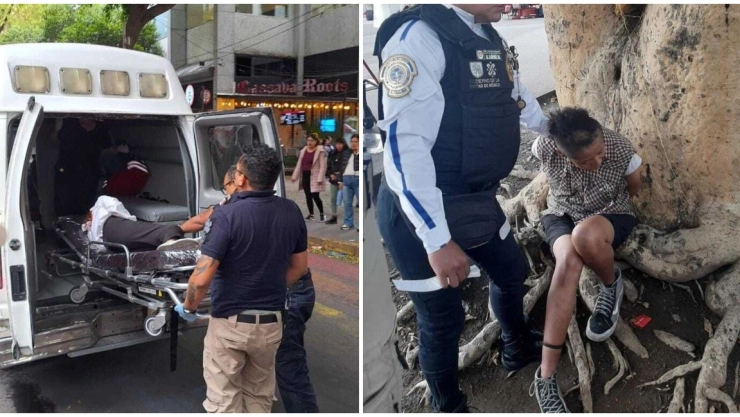 ¡Sobrevivió de milagro! Indigente apuñala a joven en la Glorieta de los Insurgentes