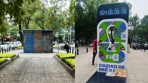 Reloj del Mundial 2026 vandalizado vs. el reloj del Mundial recién instalado en la CDMX.