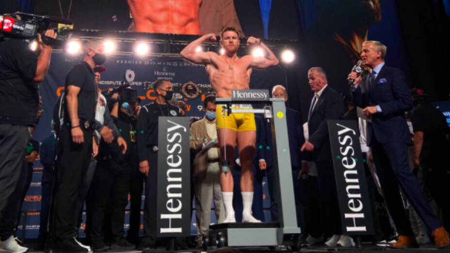 canelo alvarez caleb plant pesaje