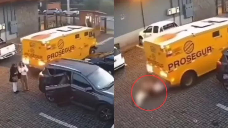 VIDEO | Dos mujeres son atropelladas por un camión de valores y una de ellas termina con las piernas aplastadas