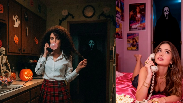 El reto más viral de Halloween: usuarios recrean escenas noventeras con Ghostface y estética retro