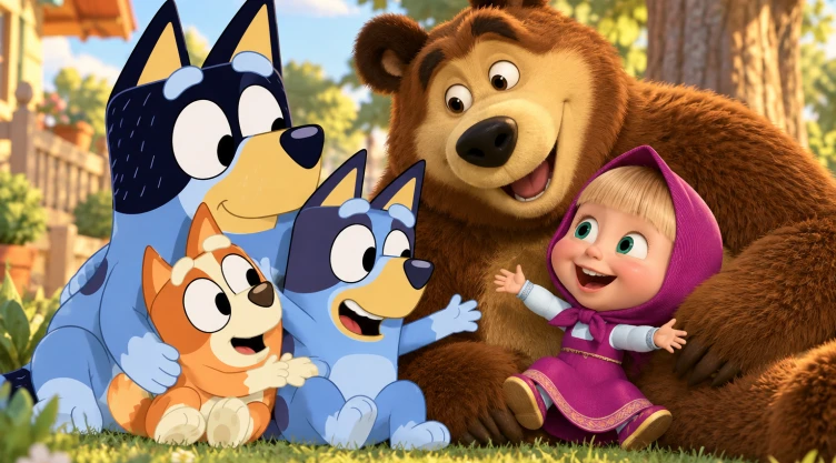 4 Episodios de Bluey y Masha y El Oso para enseñar a tus hijos de 3 a 5 años a dar sus primeros pasos hacia la empatía
