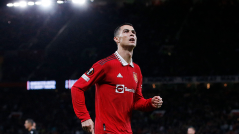 Cristiano Ronaldo celebra un gol con el Manchester United