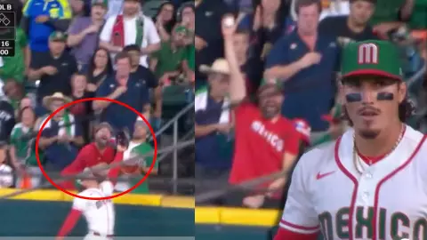 ¡Insólito! Fan de México interfiere en jugada y le cuesta la primera carrera a México ante Italia | Clásico Mundial de Béisbol 2026