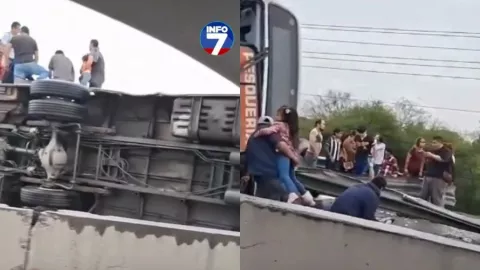 Imágenes impactantes: autobús se vuelca en Apodaca y provoca la muerte de ocho personas