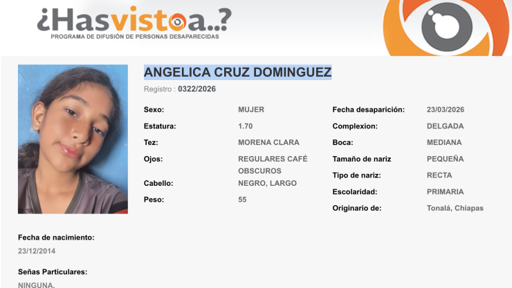 Angélica Cruz Domínguez desaparecida