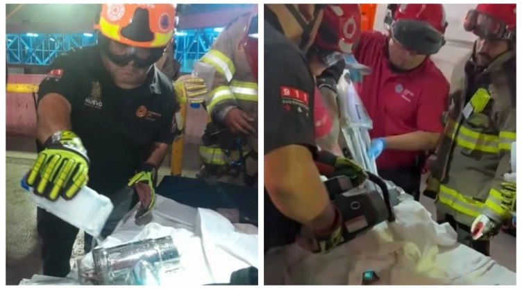 Rescatistas salvan vida de bebé que perdió la mano en accidente con molino de carne en NL|VIDEO