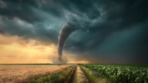 Tornado en zona rural de Estados Unidos