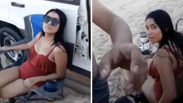 El momento fue grabado por el novio al enfrentar a su pareja en la playa