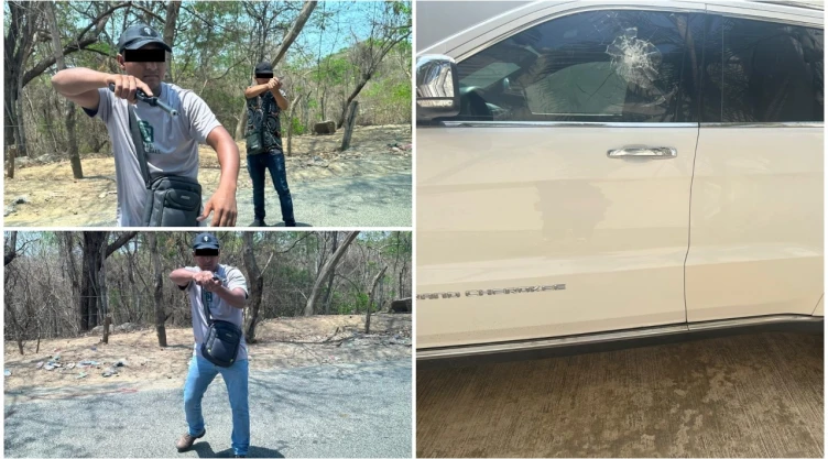 Dos sujetos con armas fueron fotografiados por las víctimas.