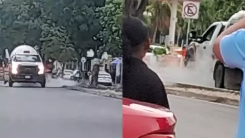 ¡ÚLTIMA HORA! Usuarios reportan fuga en una pipa de gas en avenida de Cancún HOY, 16 de septiembre de 2025