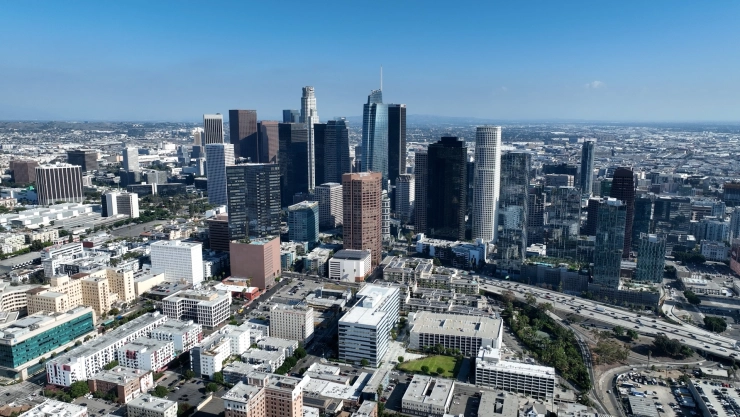 Vista de la ciudad de Los Ángeles, California