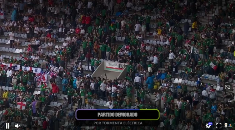 En TV Azteca se dio a conocer el retraso del México vs Inglaterra por mal clima en la CDMX