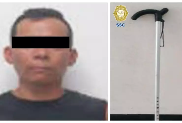 Cae cojo ladrón por asalta una farmacia con su bastón en Iztapalapa