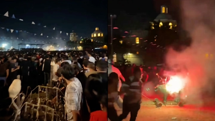 Fiesta patronal de San Sebastián termina en EMERGENCIA; reportan 5 heridos por fuegos pirotécnicos