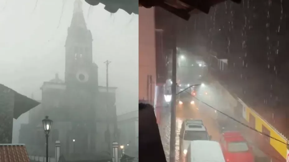 VIDEO: Calles inundadas y vientos intensos dejó la lluvia en Cuetzalan por el Frente Frío 13