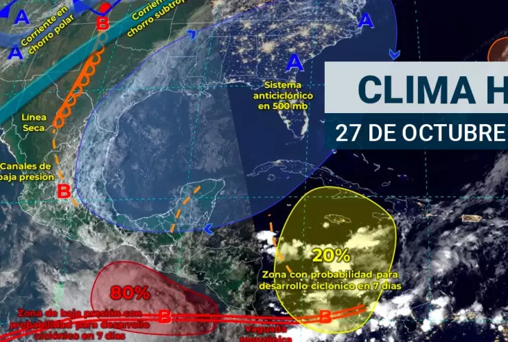 ¿Cómo estará el clima en México hoy 27 de octubre?