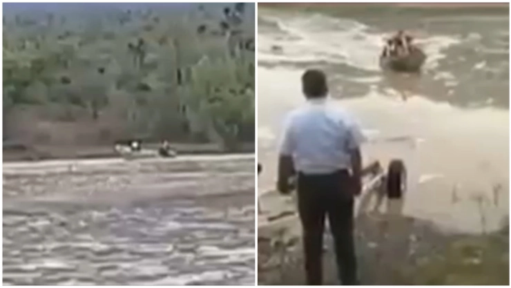 Familia queda atrapada en presa de Coahuila