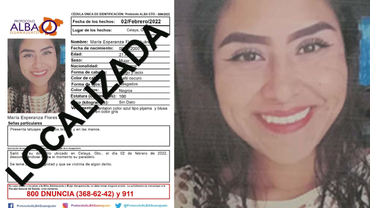 María Esperanza Flores Juárez localizada sin vida