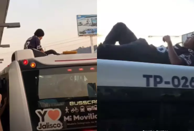 VIDEO: Captan a pasajero a bordo del techo de MiMacroPeri en plena hora pico