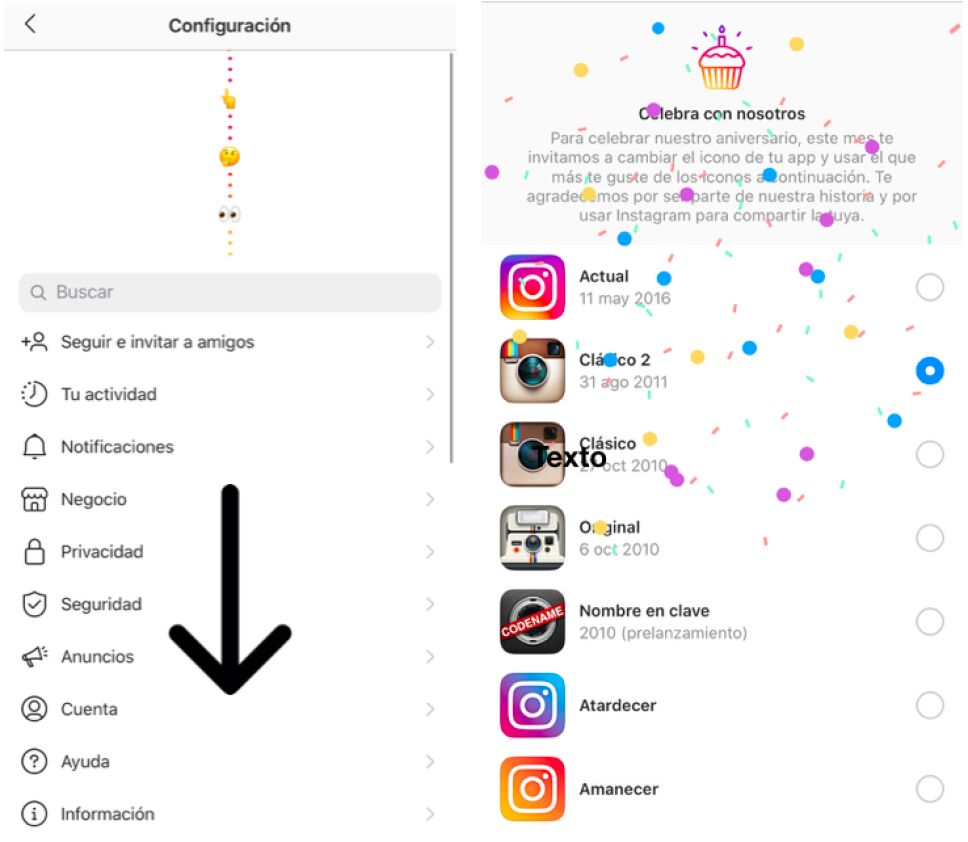 Cambiar ícono de instagram