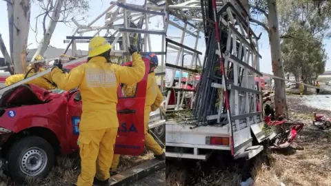 Accidentes en Aguascalientes Choque en la carretera 45 sur deja dos personas prensadas