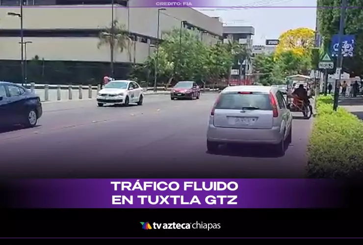 Tráfico Avenida Central Tuxtla Gutiérrez