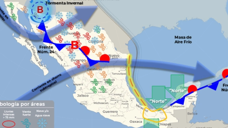 clima Mexico 23 de enero