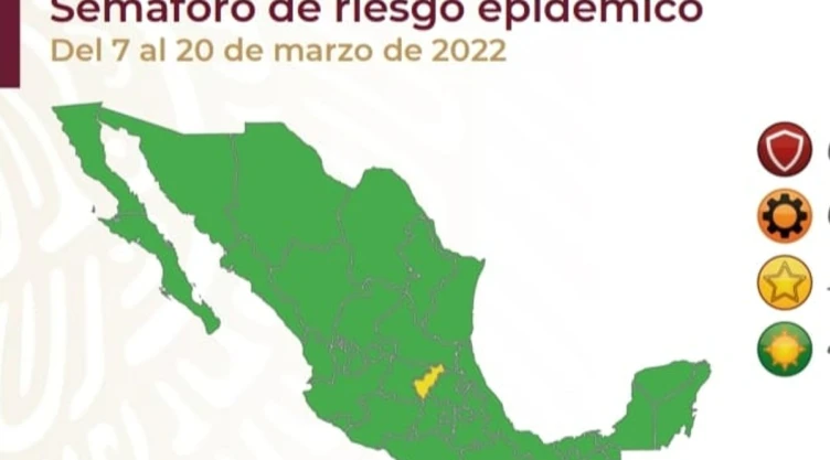 semáforo Covid estados 7 al 20 marzo